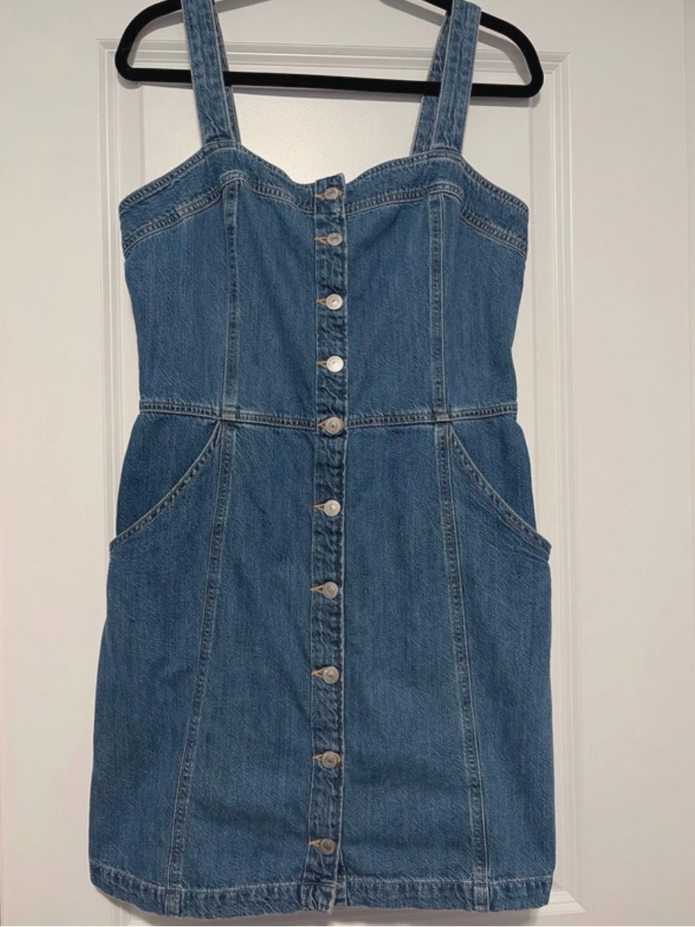 Levi Denim Button-Front Mini Dress